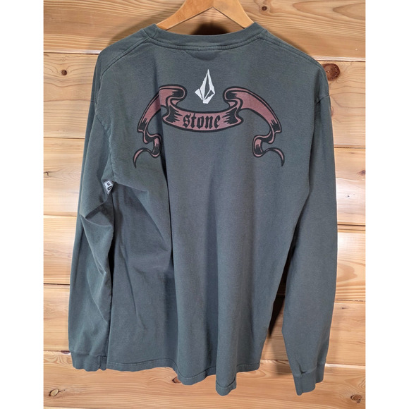 VTG Volcom Stone Double Sided Eagle Long Sleeve Shirt Men XL Y2K Skate Grunge - Picture 3 of 9